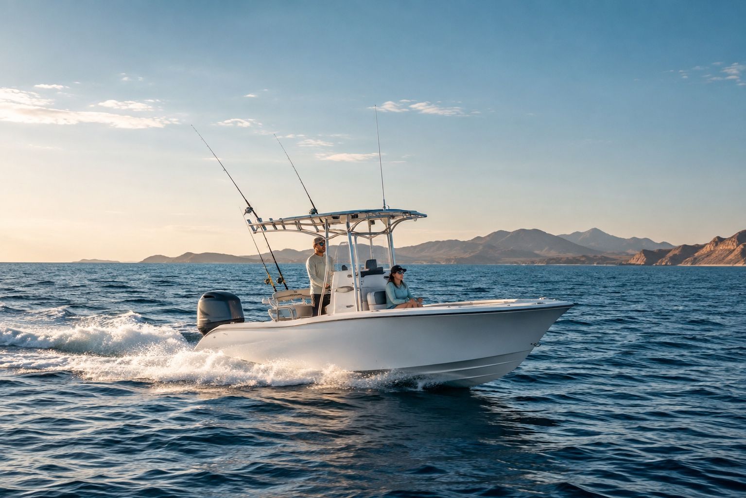 Private fishing boat cruising the Sea of Cortez