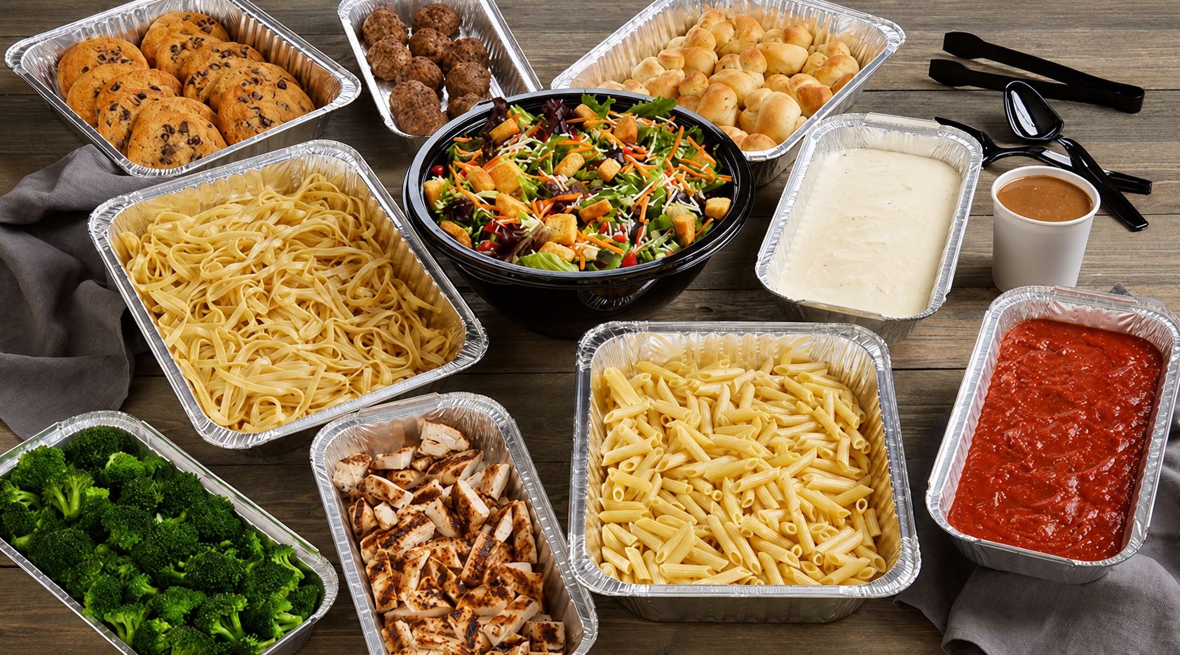 A colorful spread of vacation meals